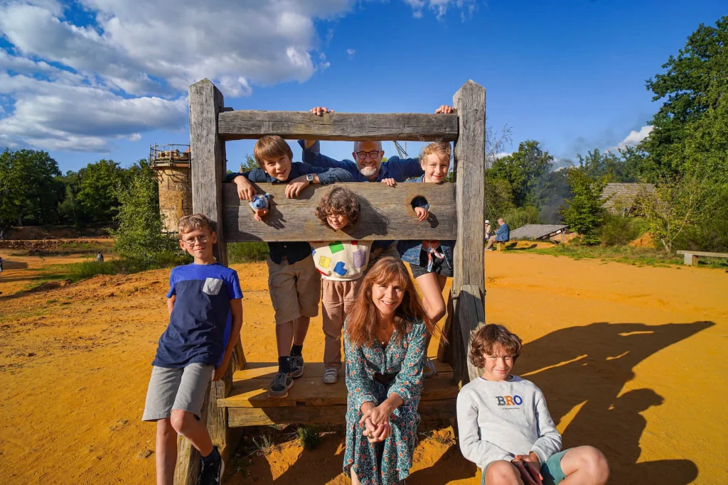 Family at Guédelon Castle