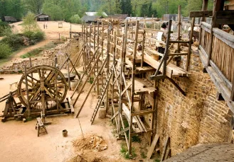 Guédelon medieval construction site under construction