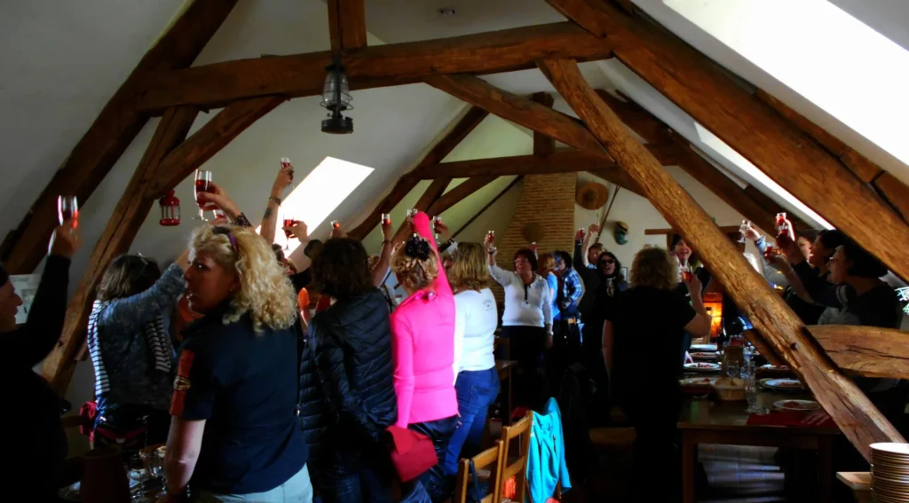 Group at the Moulin de Vanneau restaurant