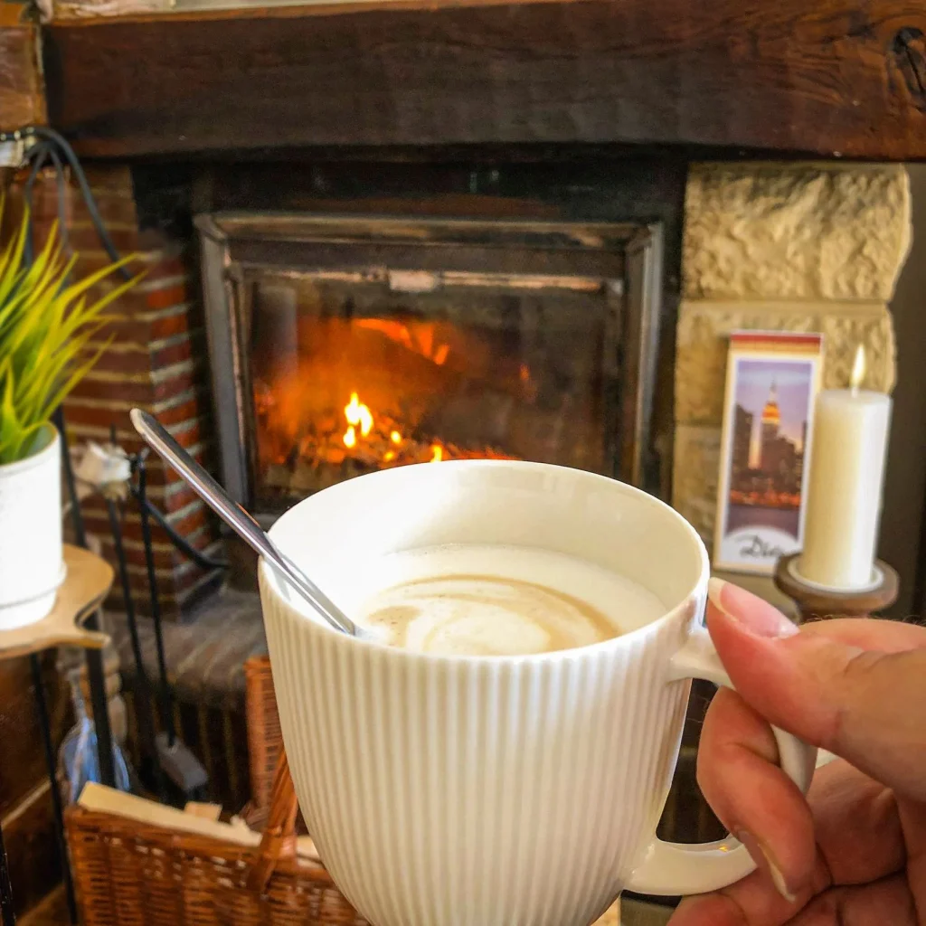 cocooning in front of the fireplace