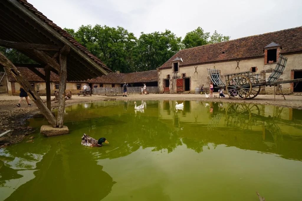 Interior courtyard of the Saint-Fargeau castle farm