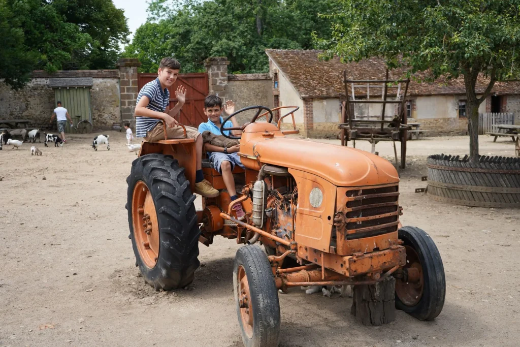 children have fun on the castle farm