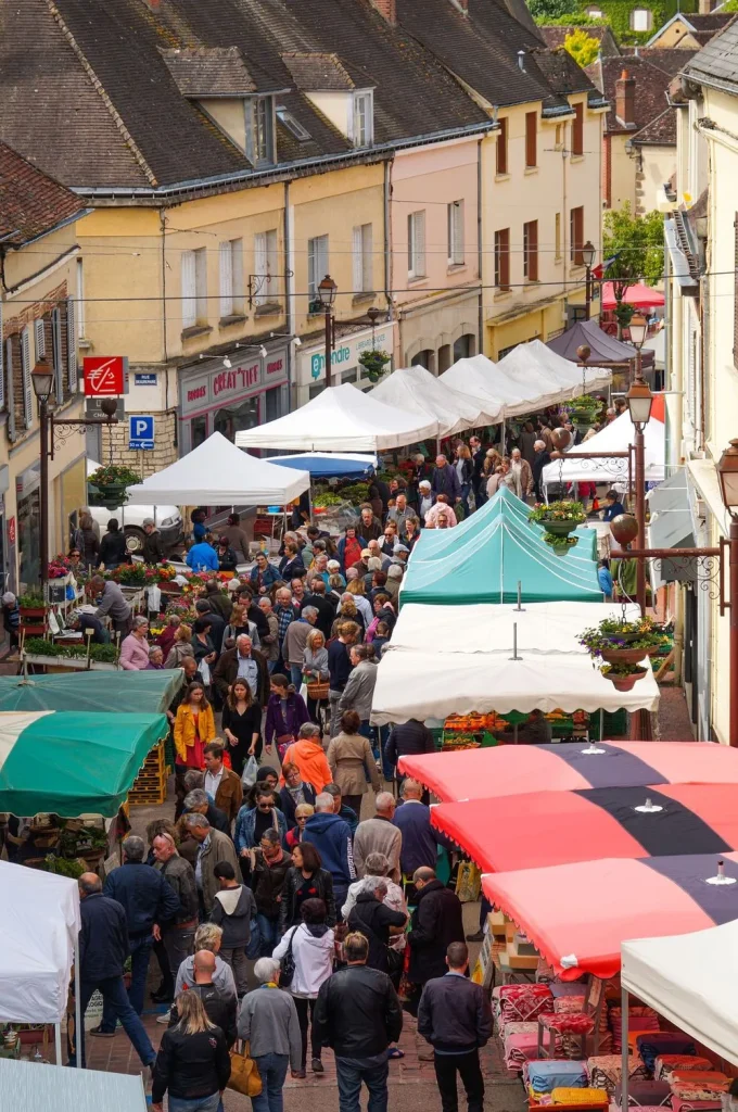 Vue aérienne du marché de Toucy