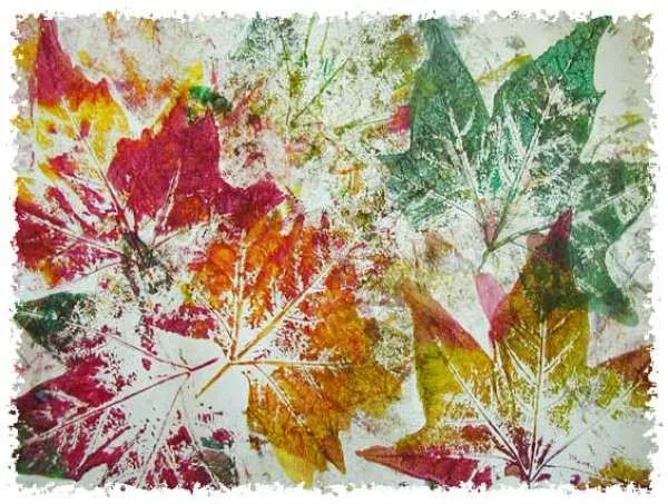 painting with leaves