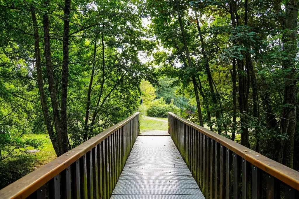 Passerelle vers l'étang de Charny Orée de Puisaye