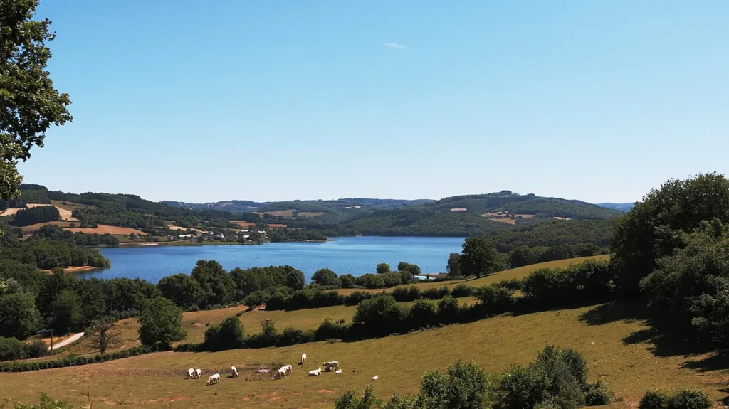 View of Lake Pannecière in the Morvan Regional Natural Park