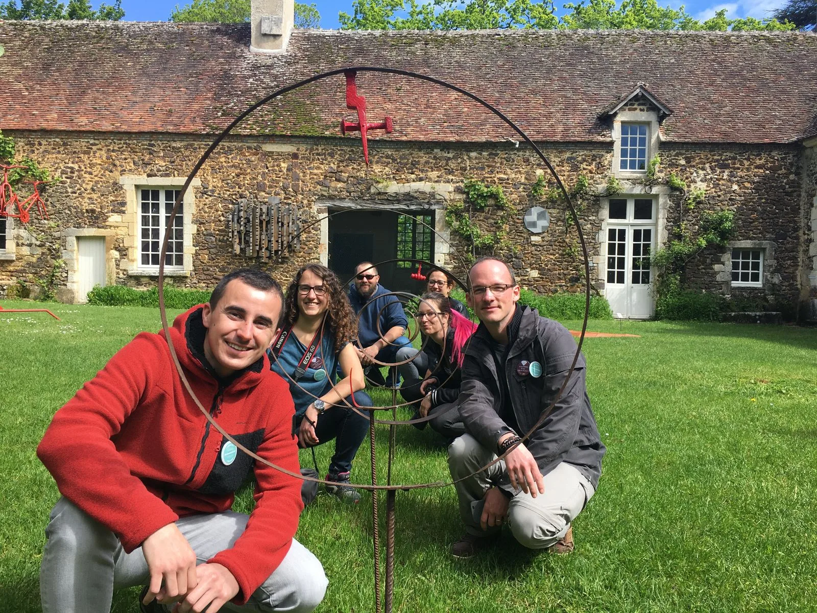 with friends at the Château de Ratilly