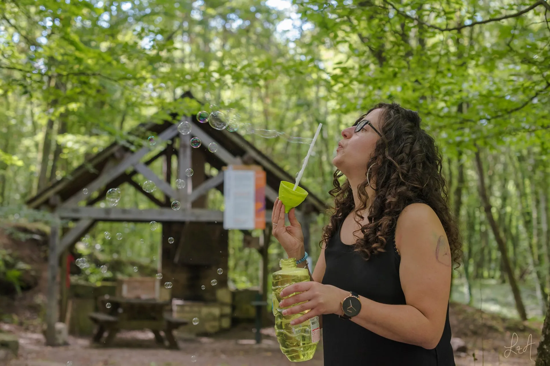 blowing the bubbles at the ferryman of Tannerre by Elisabeth Sazerat