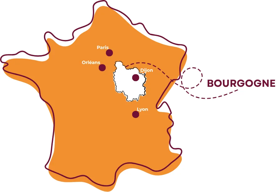 Carte France et Bourgogne