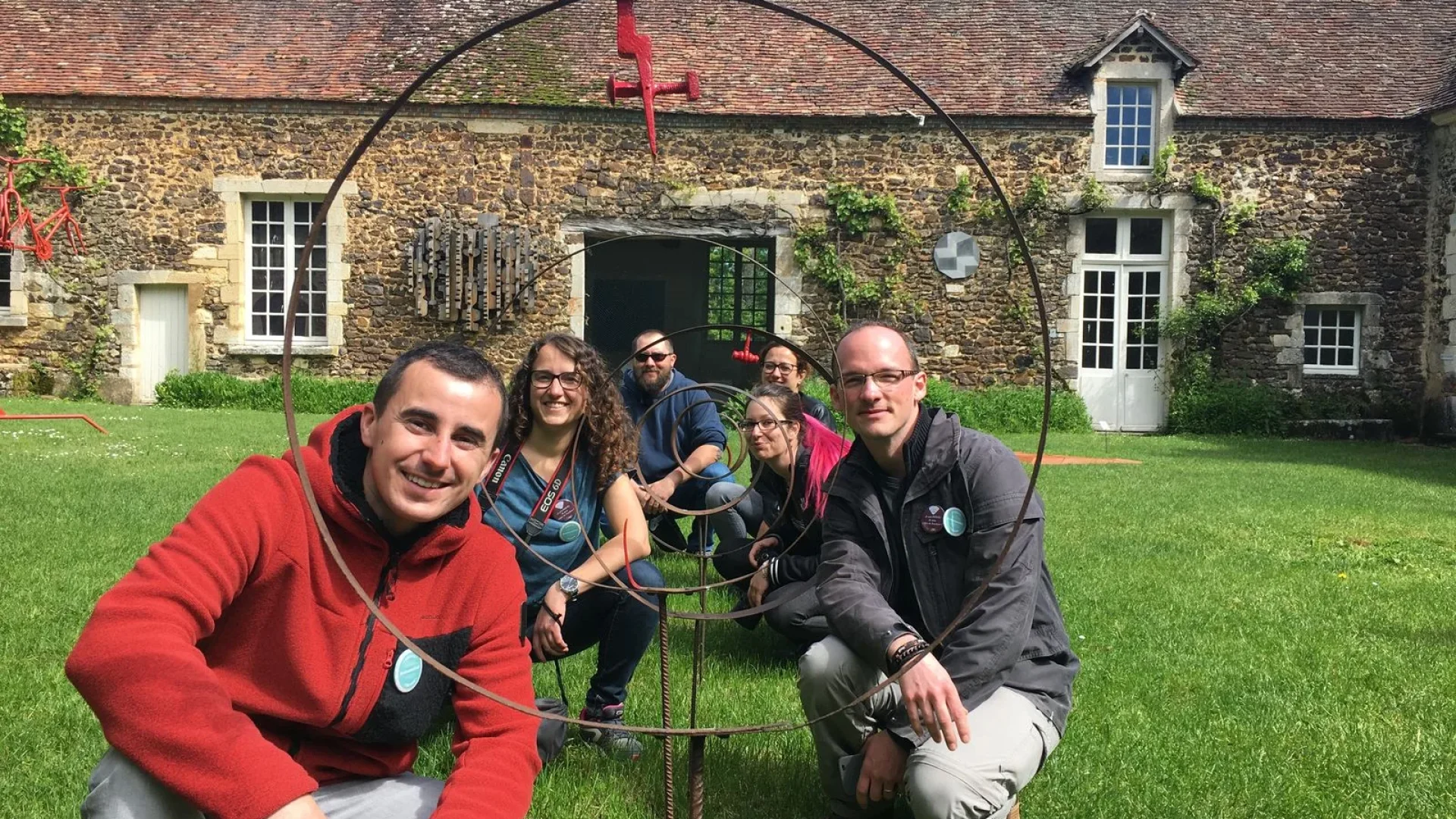 with friends at the Château de Ratilly