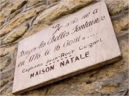 Memorial plaque for Jean-Roch Coignet in Druyes-les-Belles-Fontaines