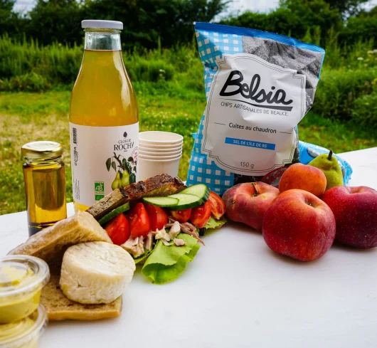 Table of food products for a meal