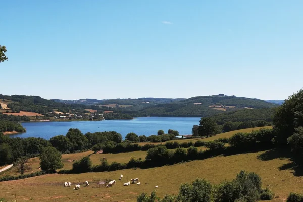 View of Lake Pannecière in the Morvan Regional Natural Park