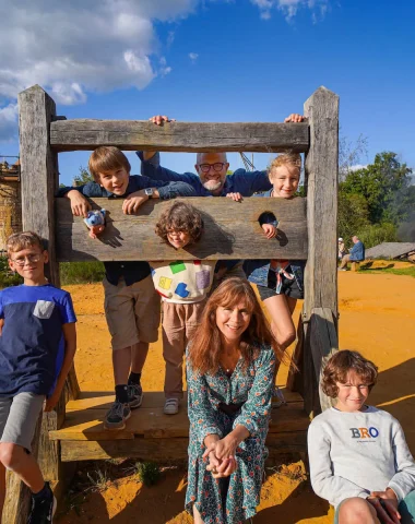 Family at Guédelon Castle